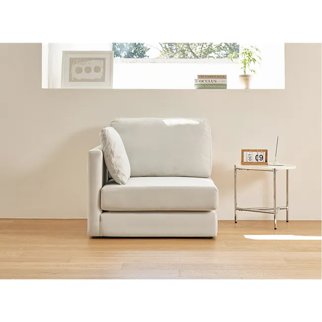 Mara Modular Left Arm Sofa Bed - Ivory (Aquatex Fabric) - 36
