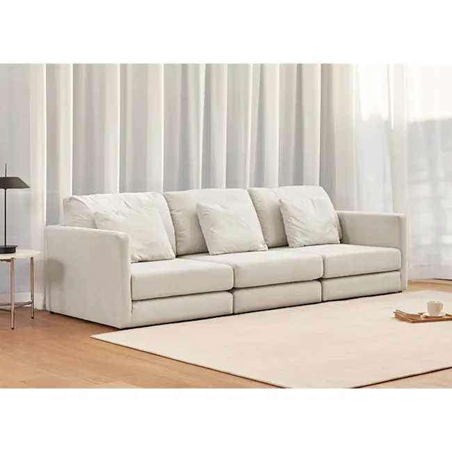 Mara Modular Left Arm Sofa Bed - Ivory (Aquatex Fabric) - 21