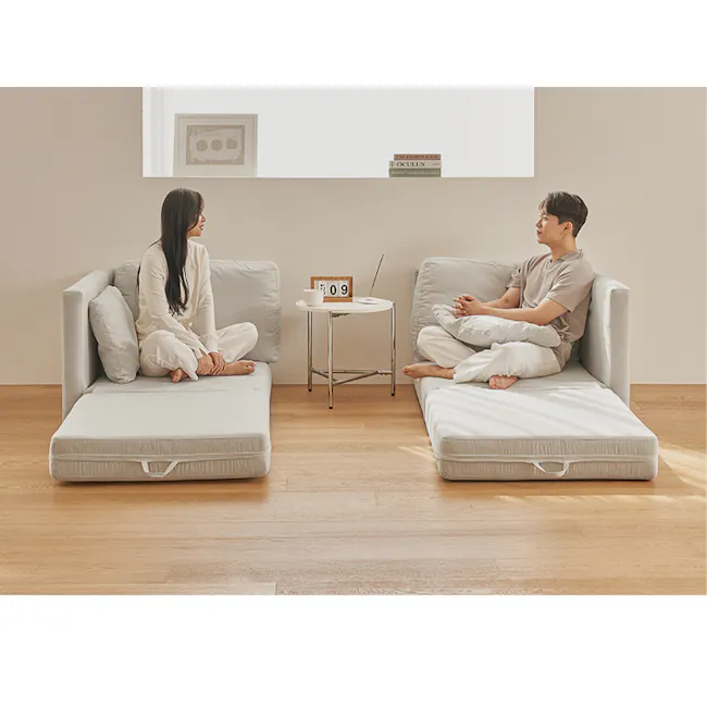 Mara Modular Left Arm Sofa Bed - Ivory (Aquatex Fabric) - 31