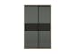 Lorren Sliding Door Wardrobe 3 with Glass Panel - Graphite Linen, Herringbone Oak - 7