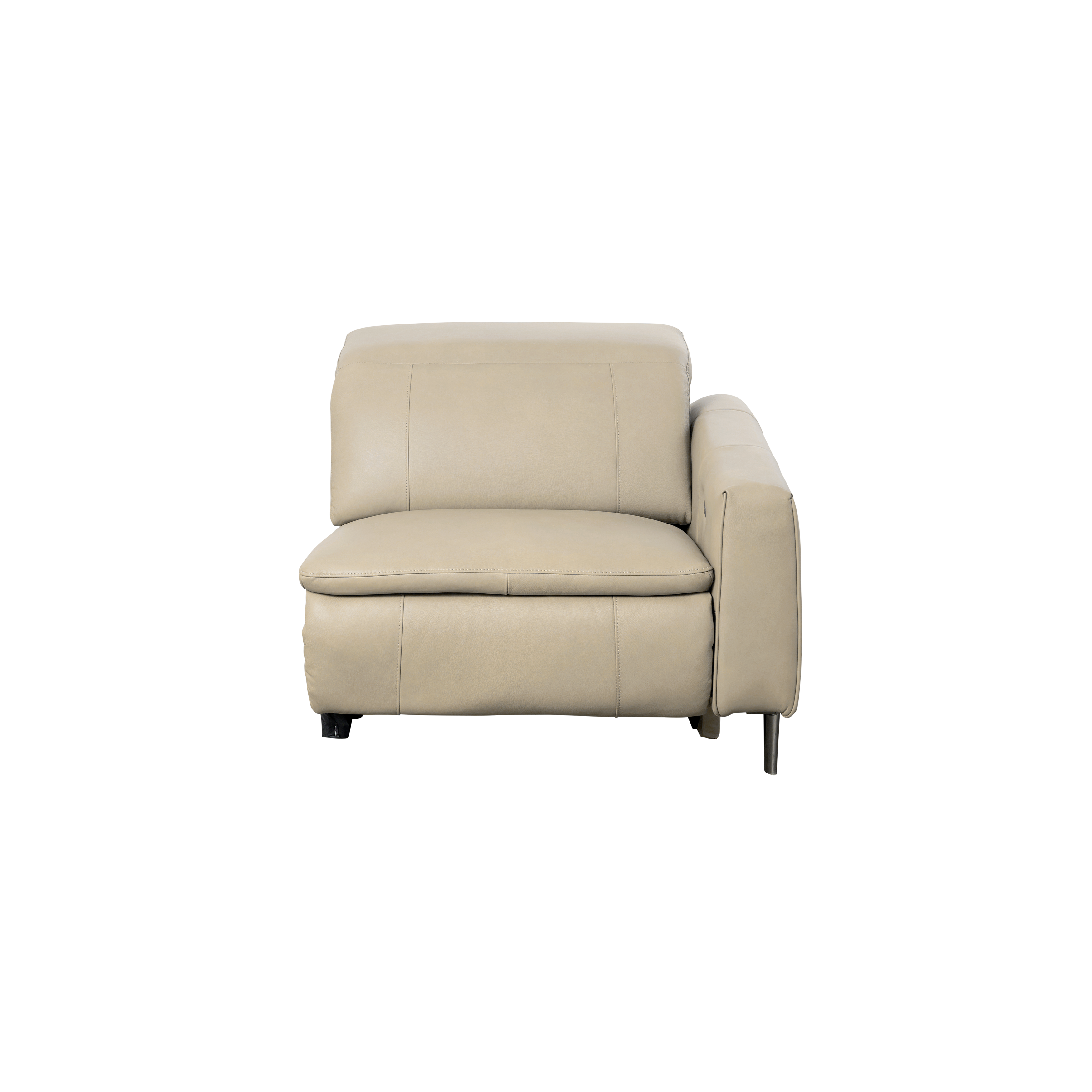 Clyde Right Arm Power Recliner Unit - Ivory (Top Grain Leather)
