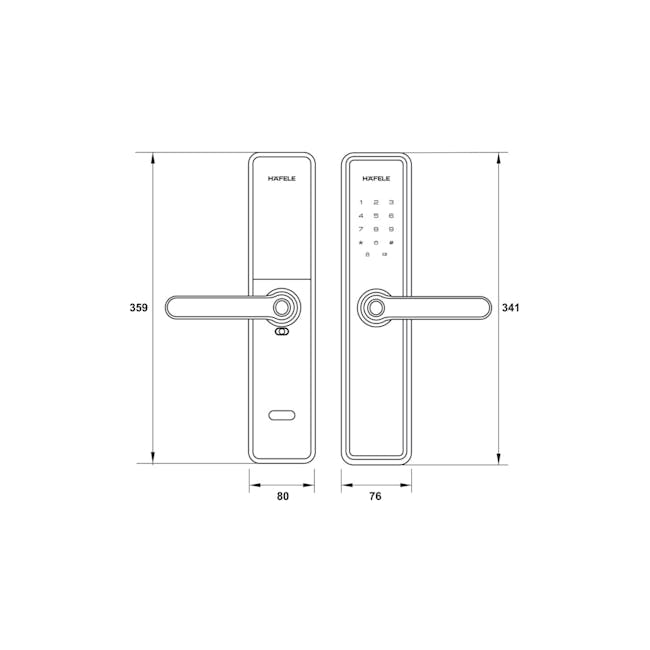 Hafele DL7600 Digital Lock - 5 - 3D illustration, numeric keypad, numerical keypad, numeric keypad design, numeric keypad