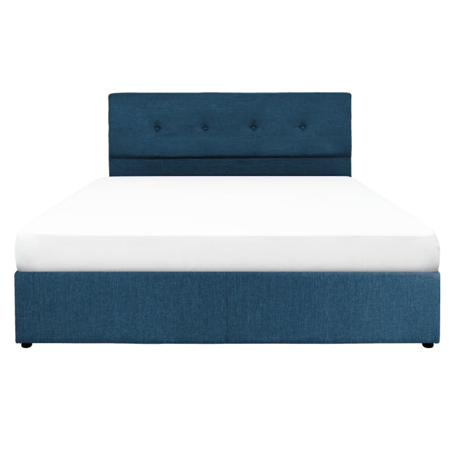 ESSENTIALS King Headboard Box Bed - Denim (Fabric) - 0