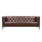 Louis 3 Seater Sofa - Chocolate (Genuine Cowhide Leather) - 0