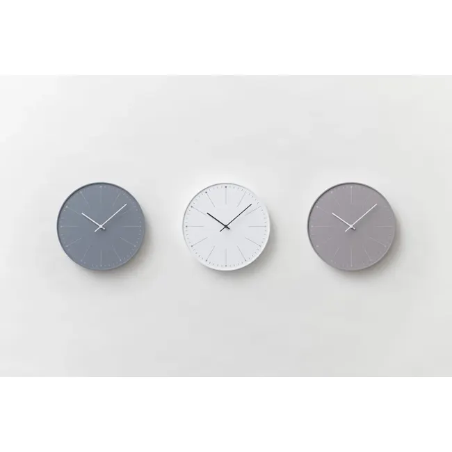 Dandelion Clock - White - 3 - Modern minimalist wall clock, three different designs, gray, white, and mauve, sleek and