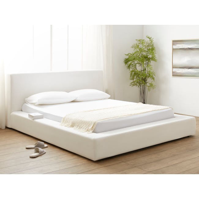 Jules Queen Bed - Pearl White - 1