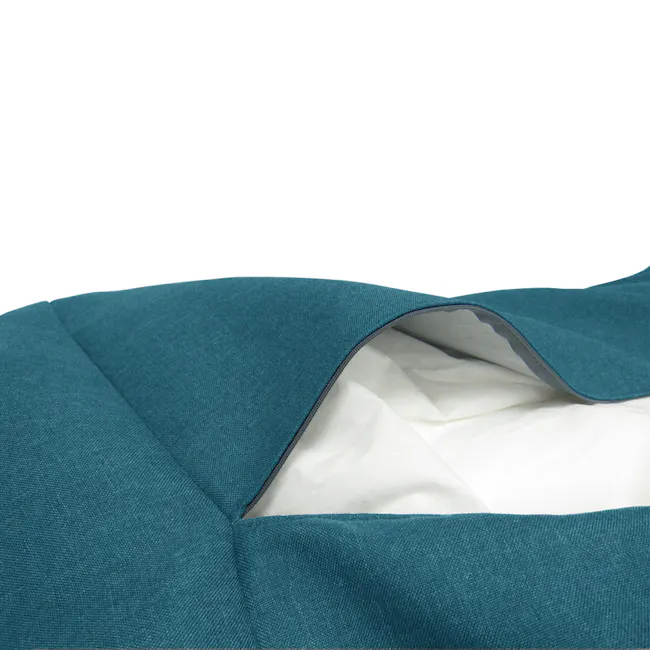Daisy Bean Bag - Blue - 4 - Teal fabric, soft texture, structured design, high-quality material, neatly folded, clean