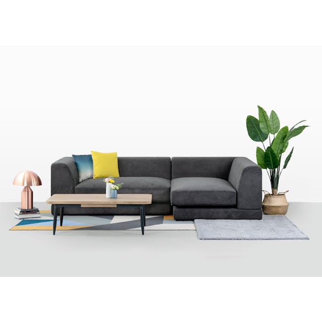 Abby Chaise Lounge Sofa - Granite - 2