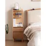 Karris Bedside Shelf Storage Table - Oak (Right Facing Corner) - 7