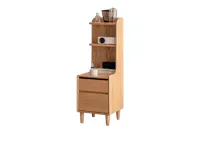 Karris Bedside Shelf Storage Table - Oak (Right Facing Corner)