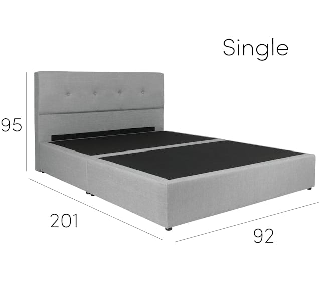 ESSENTIALS King Headboard Box Bed - Smoke (Fabric) - 13