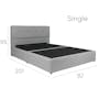 ESSENTIALS Single Headboard Box Bed - Smoke (Fabric) - 11