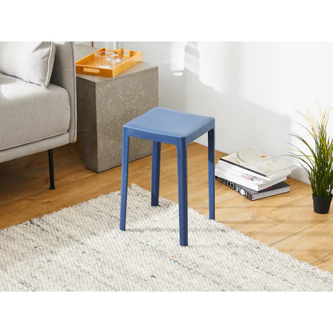 Etta Stackable Stool - Midnight Blue, HV Basic Storage & Accent ...