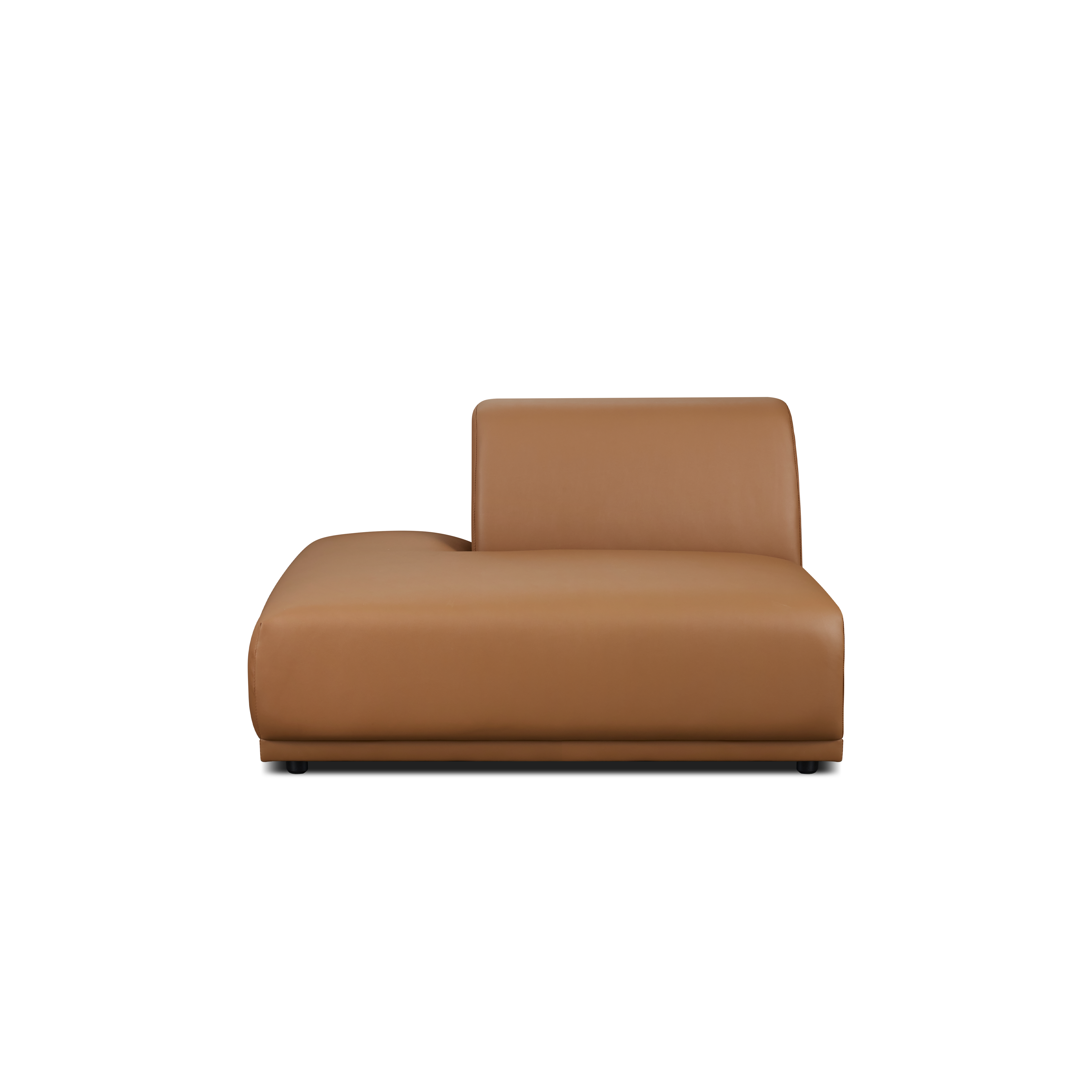 Milan Left Extended Unit - Caramel Tan (Faux Leather)