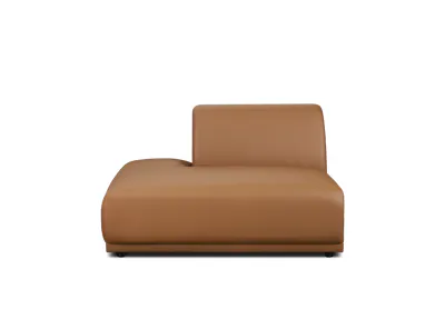 Milan Left Extended Unit - Caramel Tan (Faux Leather)