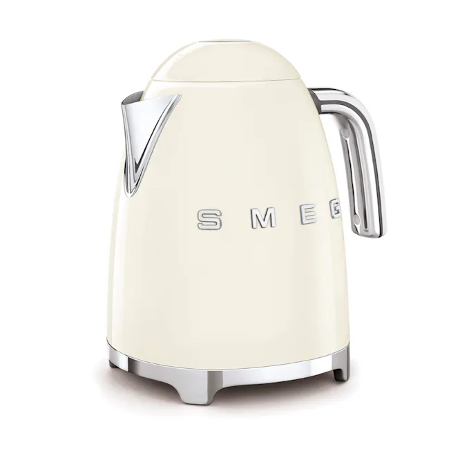 Smeg 1.7L Kettle - Cream - 5 - Cream-colored electric kettle, sleek design, minimalist style, modern kitchen appliance