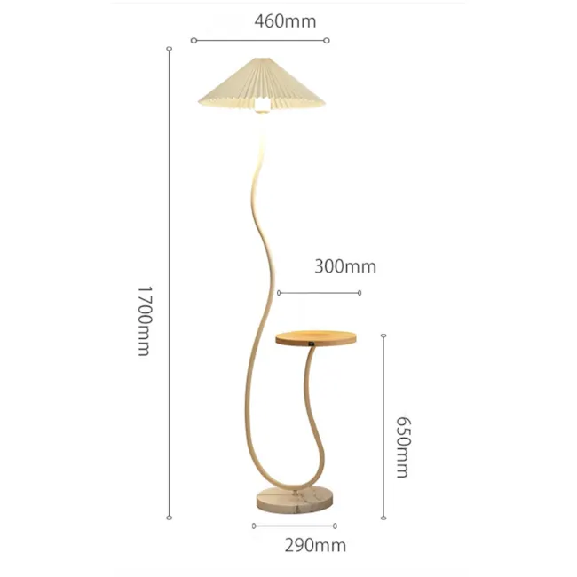 Freely Floor Lamp with Side Table - Black - 11