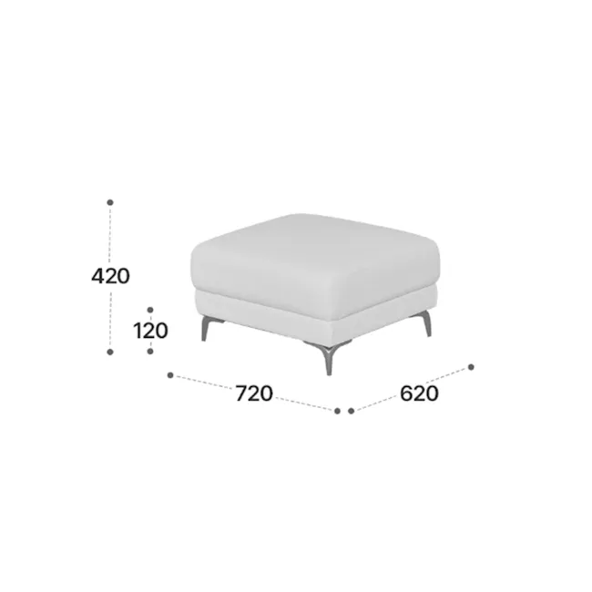 Specification details for Montreal Ottoman - Ivory (Faux Leather)