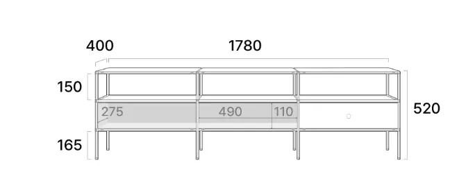 Ace TV Console 1.8m - White - 14