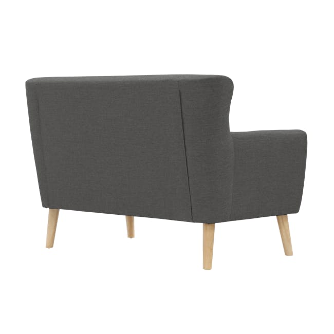 Sofia 2 Seater Sofa with Sofia Armchair - Carbon - 6 - Grey upholstered armchair, minimalist design, wooden legs