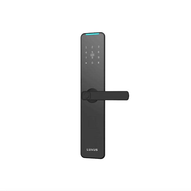 Luxus Helix Digital Door Lock - 2 - Sleek and modern design with a black finish, Dual-tone color scheme with blue accent