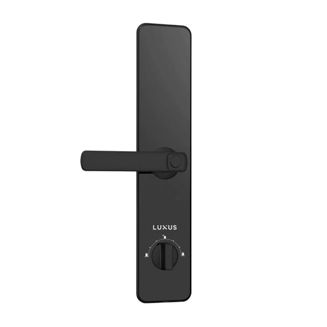 Luxus Helix Digital Door Lock - 1 - Sleek black door handle with minimalist design, Luxurious modern door knob with