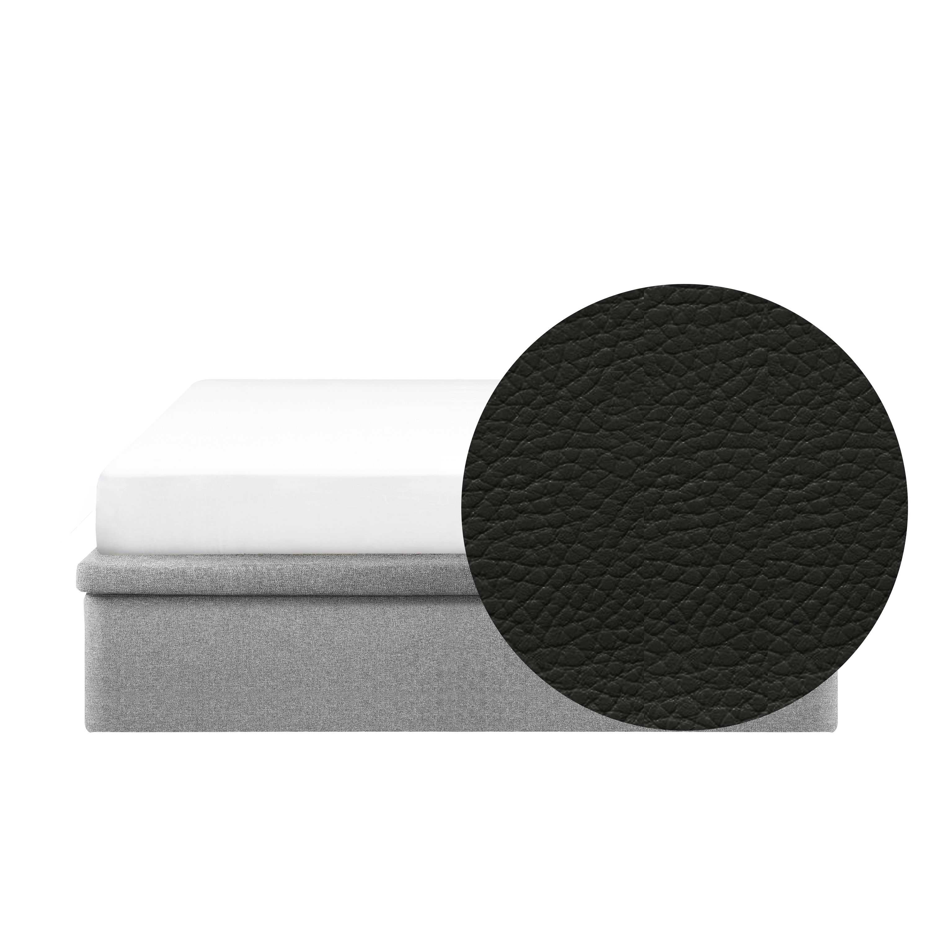 ESSENTIALS Queen Storage Bed - Coal (Faux leather)