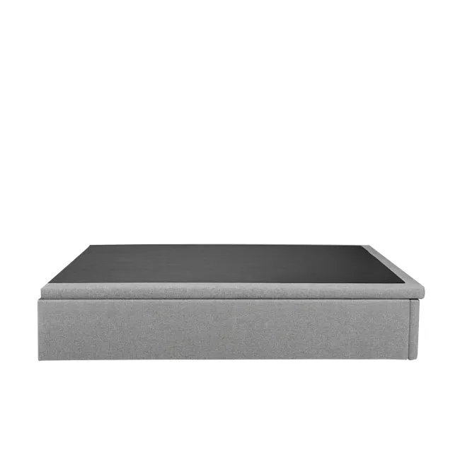 ESSENTIALS Queen Storage Bed - Coal (Faux leather) - 7 - Grey upholstered bench, minimalist design, textured fabric, modern