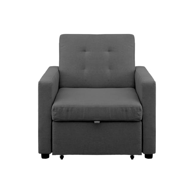 Mason Sofa Bed - Graphite - 14 - Grey upholstered armchair, modern design, comfortable seating, minimalist style