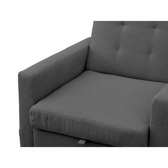 Mason Sofa Bed - Graphite - 11 - Grey upholstered armchair, modern design, textured fabric, comfortable seating, minimalist