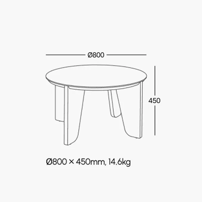 Colima Round Coffee Table 0.8m - Oak - 6