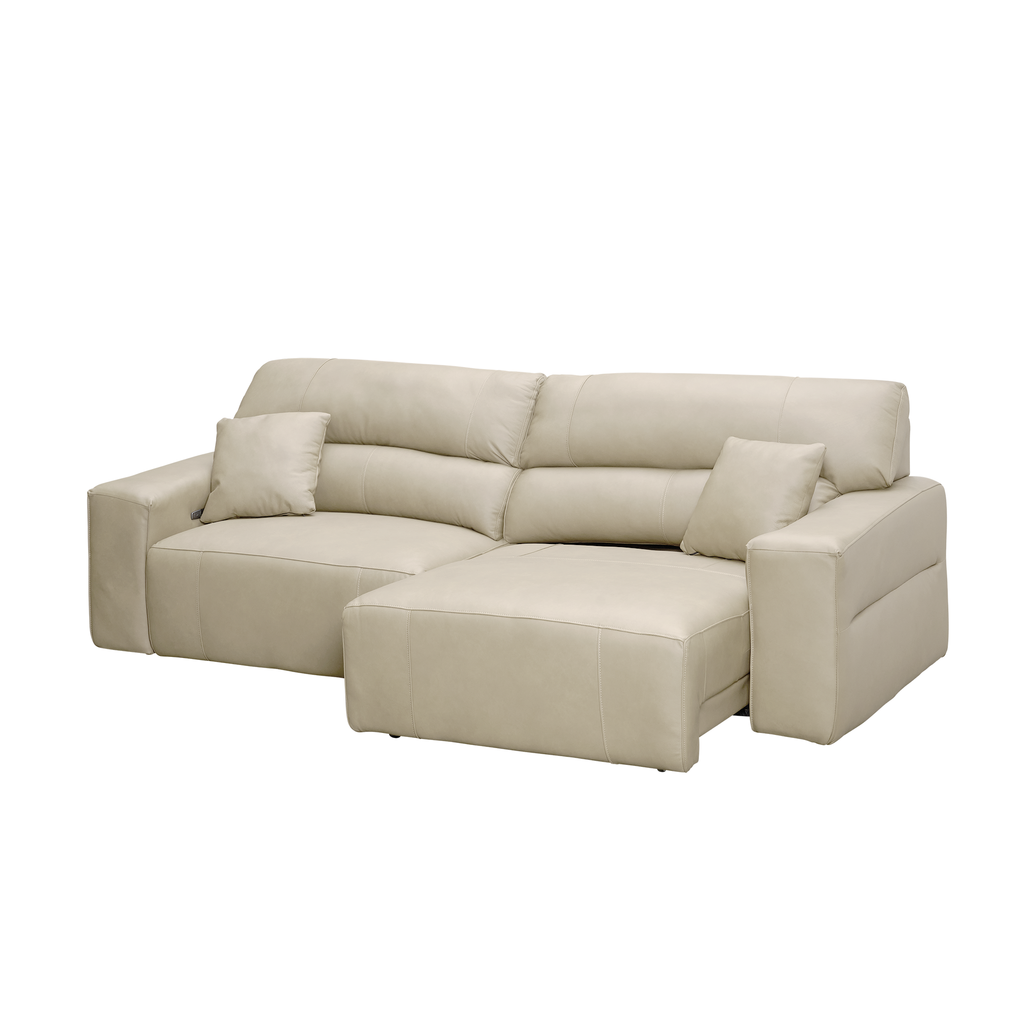 Forte 4 Seater Power Sliding Extension Sofa - Ivory (Top Grain Leather) - Zero Wall