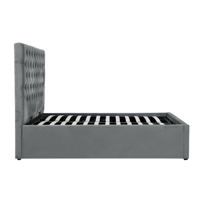 Isabelle Tall King Storage Bed - Seal Grey (Velvet) - 7