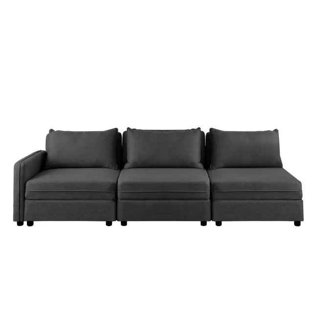 Cameron Storage Armless Unit - Orion (Fabric) - 15 - Modern gray sectional sofa, sleek design, comfortable cushions