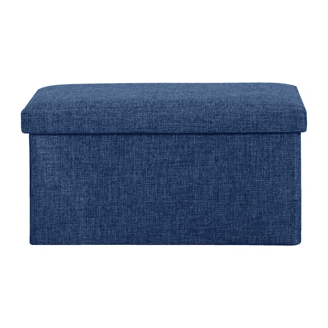 Domo Foldable Storage Bench Ottoman - Blue - 1