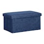 Domo Foldable Storage Bench Ottoman - Blue - 0
