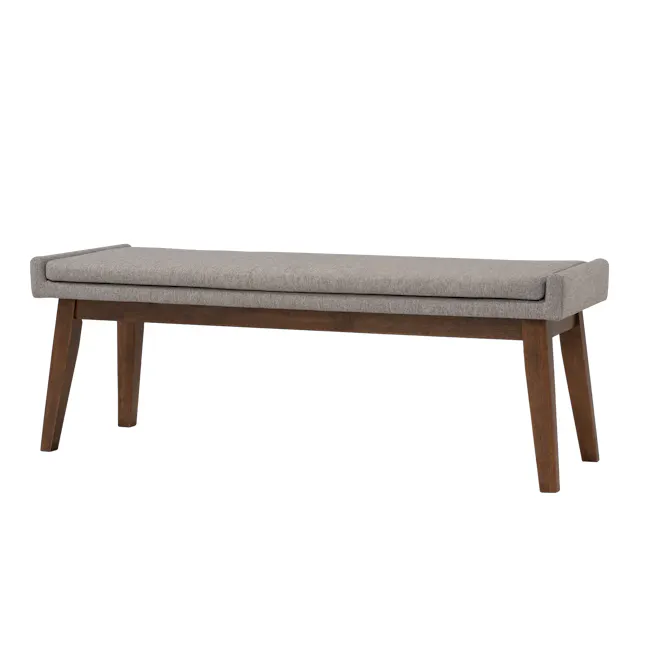 Fabian Bench 1.4m - Cocoa, Light Grey (Fabric) - 1 - modern bench, minimalist bench, upholstered bench, wooden bench, bench