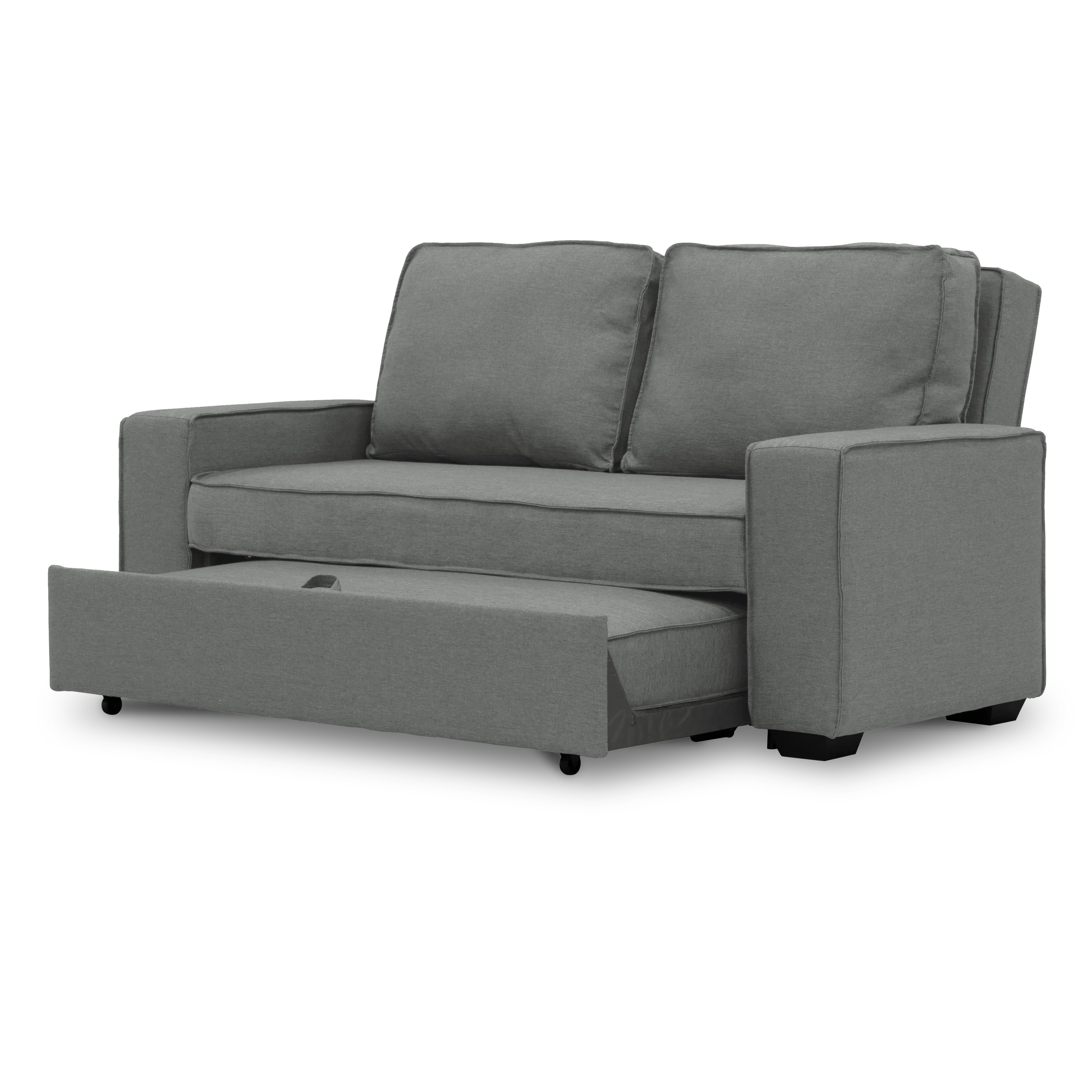 Arturo 3 Seater Sofa Bed - Pigeon Grey - 10 - Grey upholstered sectional sofa, modern design, comfortable seating, armrests
