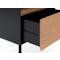 Elliot Queen Bed in Midnight with 2 Lewis Bedside Tables in Black, Oak - 18