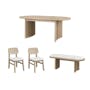 Catania Extendable Dining Table 1.6m-2m with 2 Catania Dining Chairs and 1 Catania Cushioned Bench 1.2m - 0