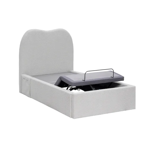 Lyra Super Single Adjustable Bed - Grey Boucle - 7