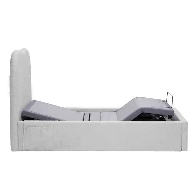 Lyra Super Single Adjustable Bed - Grey Boucle - 29