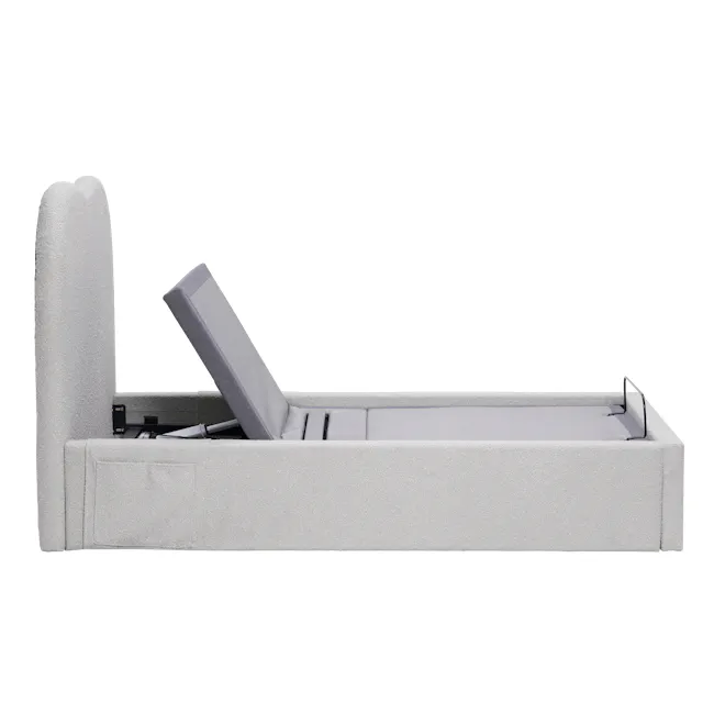 Lyra Super Single Adjustable Bed - Grey Boucle - 28