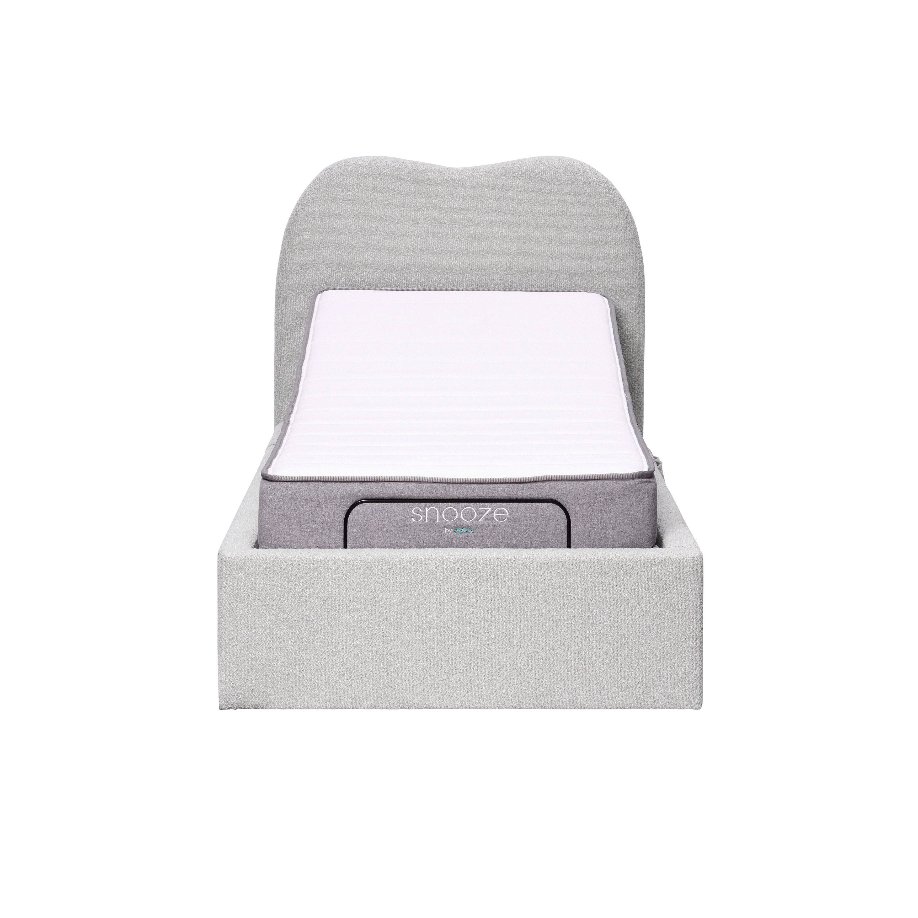 Lyra Super Single Adjustable Bed - Grey Boucle
