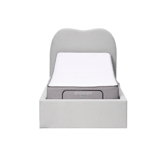 Lyra Super Single Adjustable Bed - Grey Boucle - 1