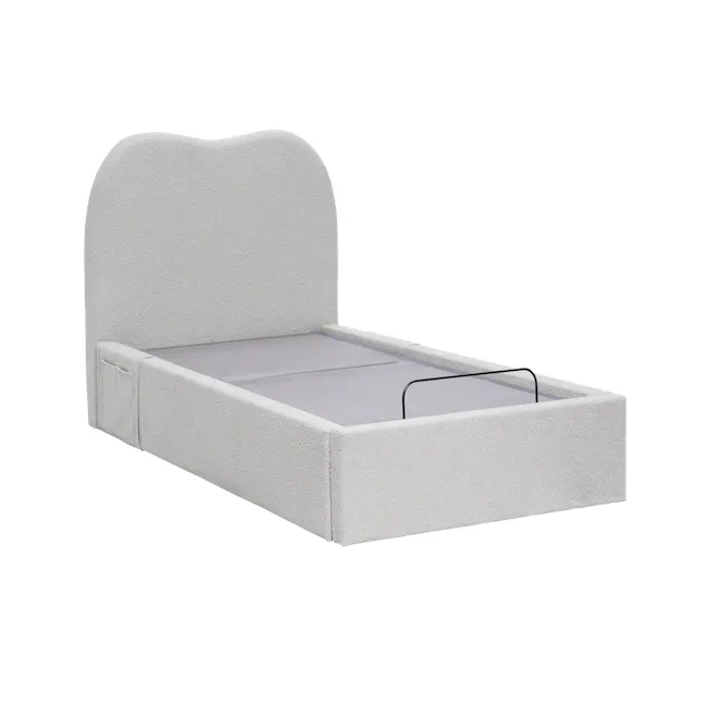 Lyra Super Single Adjustable Bed - Grey Boucle - 8