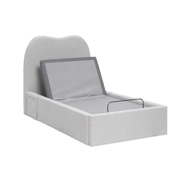 Lyra Super Single Adjustable Bed - Grey Boucle - 5
