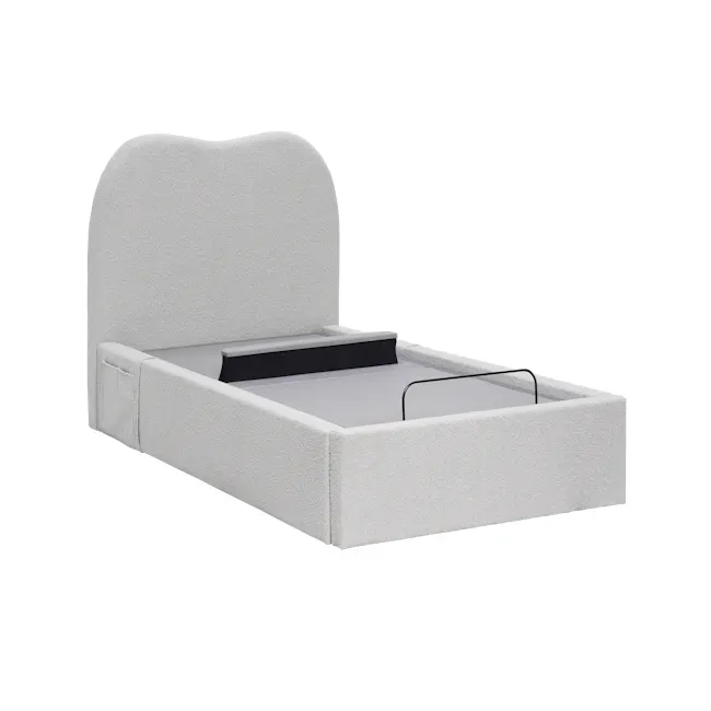 Lyra Super Single Adjustable Bed - Grey Boucle - 9