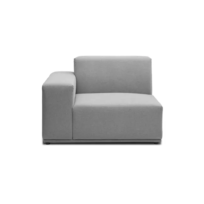 Milan 3 Seater Sofa - Slate (Fabric) - 3 - Modern gray sofa, minimalist design, upholstered fabric, sleek lines, comfortable