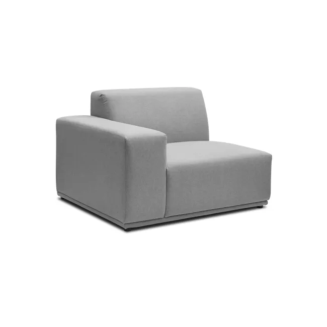 Milan 3 Seater Sofa - Slate (Fabric) - 4 - Modern gray sofa, minimalist design, upholstered seat and backrest, sleek black